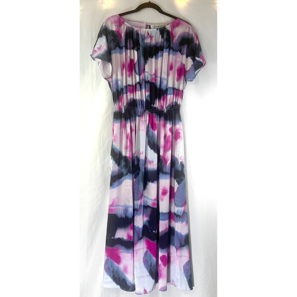 Soft Surroundings "Abelia" Midi Dress Women's S Watercolor Print Abstract Boho - Picture 2 of 10